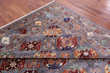Grey Turkmen Ersari Hand Knotted Wool Rug - 8' 11" X 11' 9" - Golden Nile
