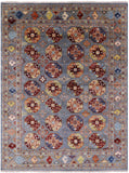 Turkmen Ersari Hand Knotted Wool Rug - 7' 10" X 9' 10" - Golden Nile