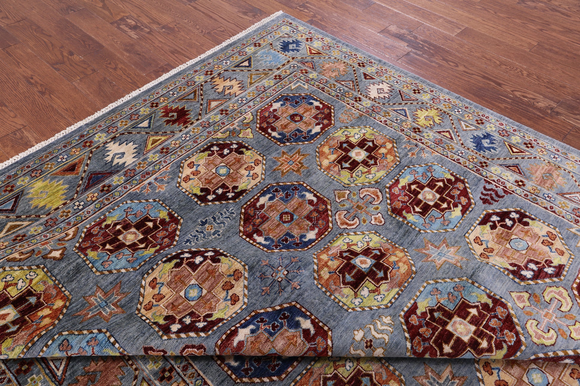 Turkmen Ersari Hand Knotted Wool Rug - 7' 10" X 9' 10" - Golden Nile