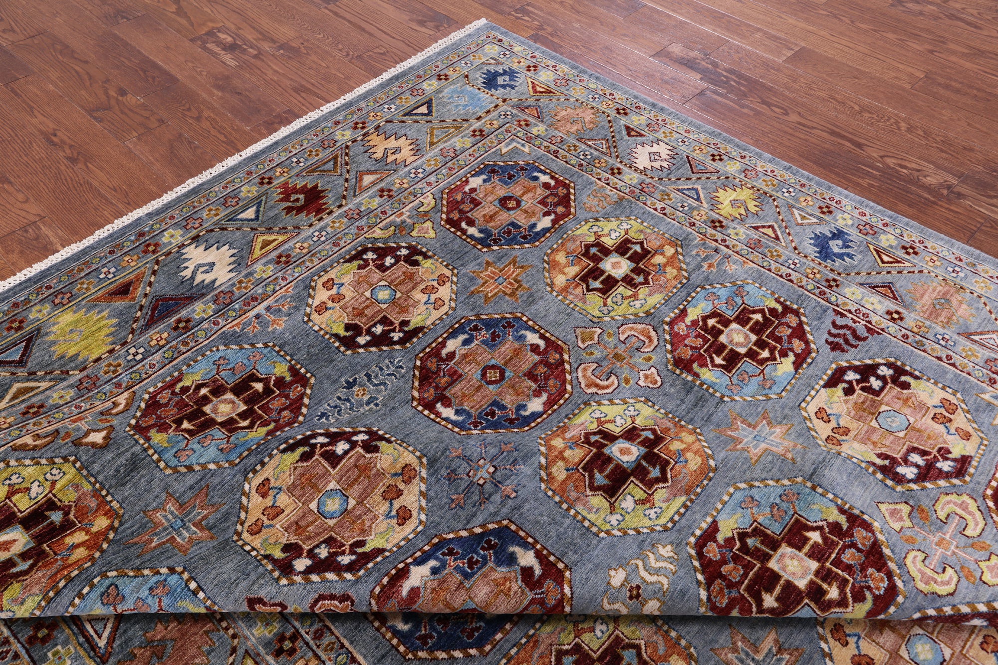 Turkmen Ersari Hand Knotted Wool Rug - 7' 10" X 9' 10" - Golden Nile