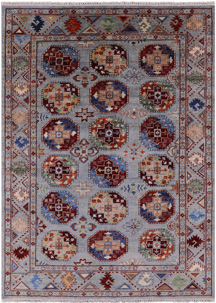 Turkmen Ersari Hand Knotted Wool Rug - 5' 7" X 7' 9" - Golden Nile