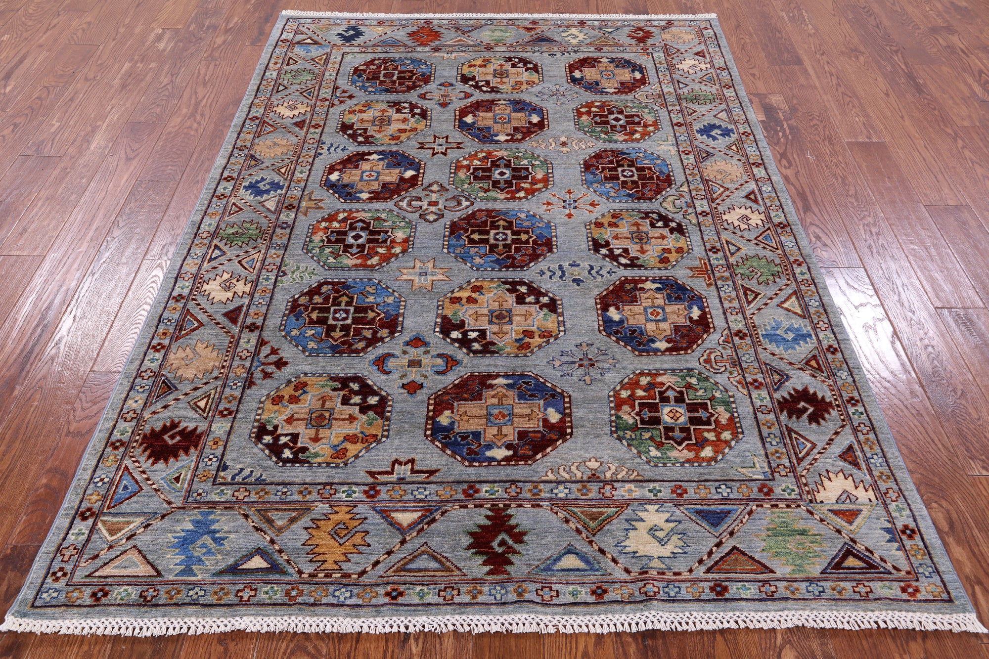 Turkmen Ersari Hand Knotted Wool Rug - 5' 7" X 7' 9" - Golden Nile