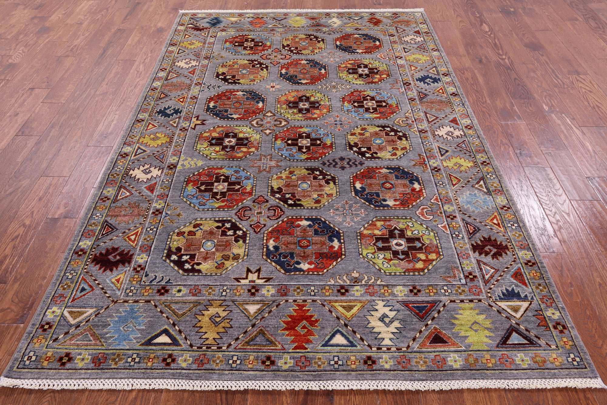 Turkmen Ersari Handmade Wool Rug - 5' 10" X 8' 7" - Golden Nile