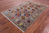 Turkmen Ersari Handmade Wool Rug - 5' 10" X 8' 7" - Golden Nile