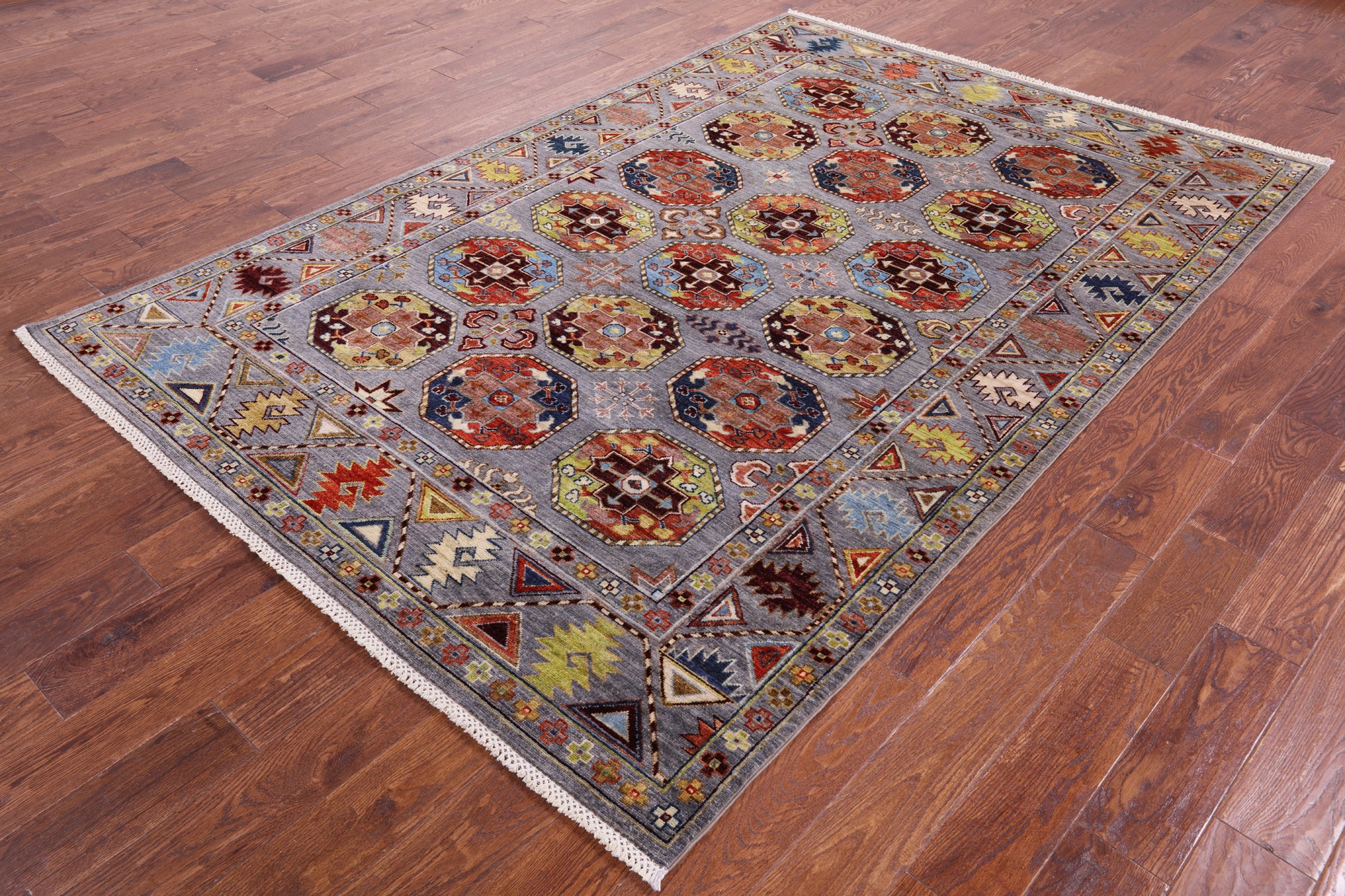 Turkmen Ersari Handmade Wool Rug - 5' 10" X 8' 7" - Golden Nile