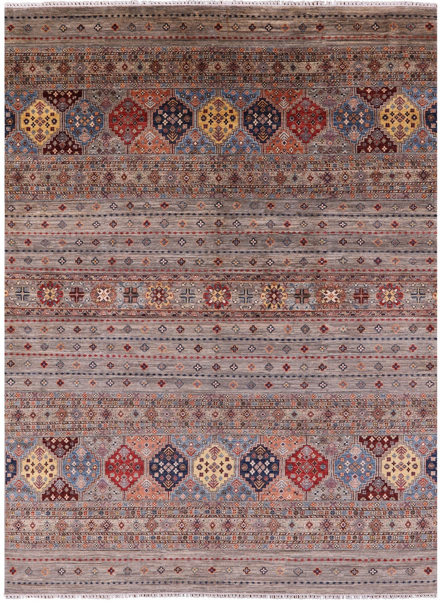 Khorjin Persian Gabbeh Hand Knotted Wool Rug - 8' 11" X 12' 3" - Golden Nile