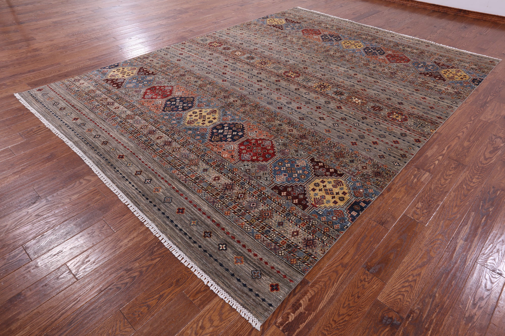 Khorjin Persian Gabbeh Hand Knotted Wool Rug - 8' 11" X 12' 3" - Golden Nile