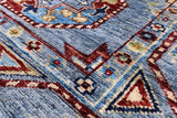 Blue Turkmen Ersari Hand Knotted Wool Runner Rug - 2' 10" X 9' 10" - Golden Nile