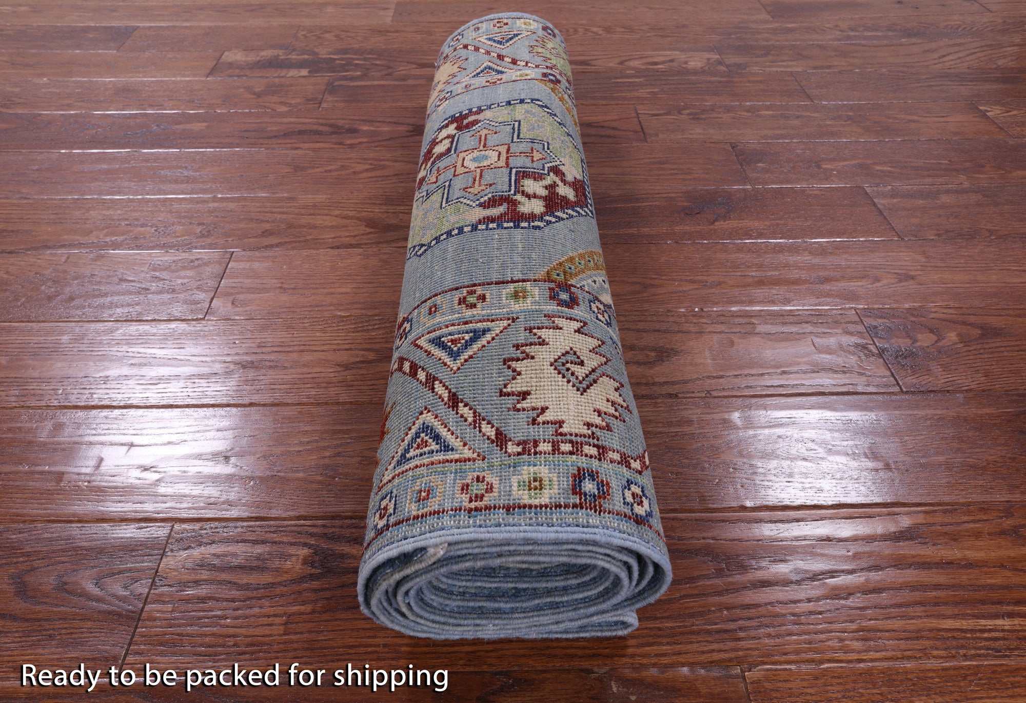 Blue Turkmen Ersari Hand Knotted Wool Runner Rug - 2' 10" X 9' 10" - Golden Nile
