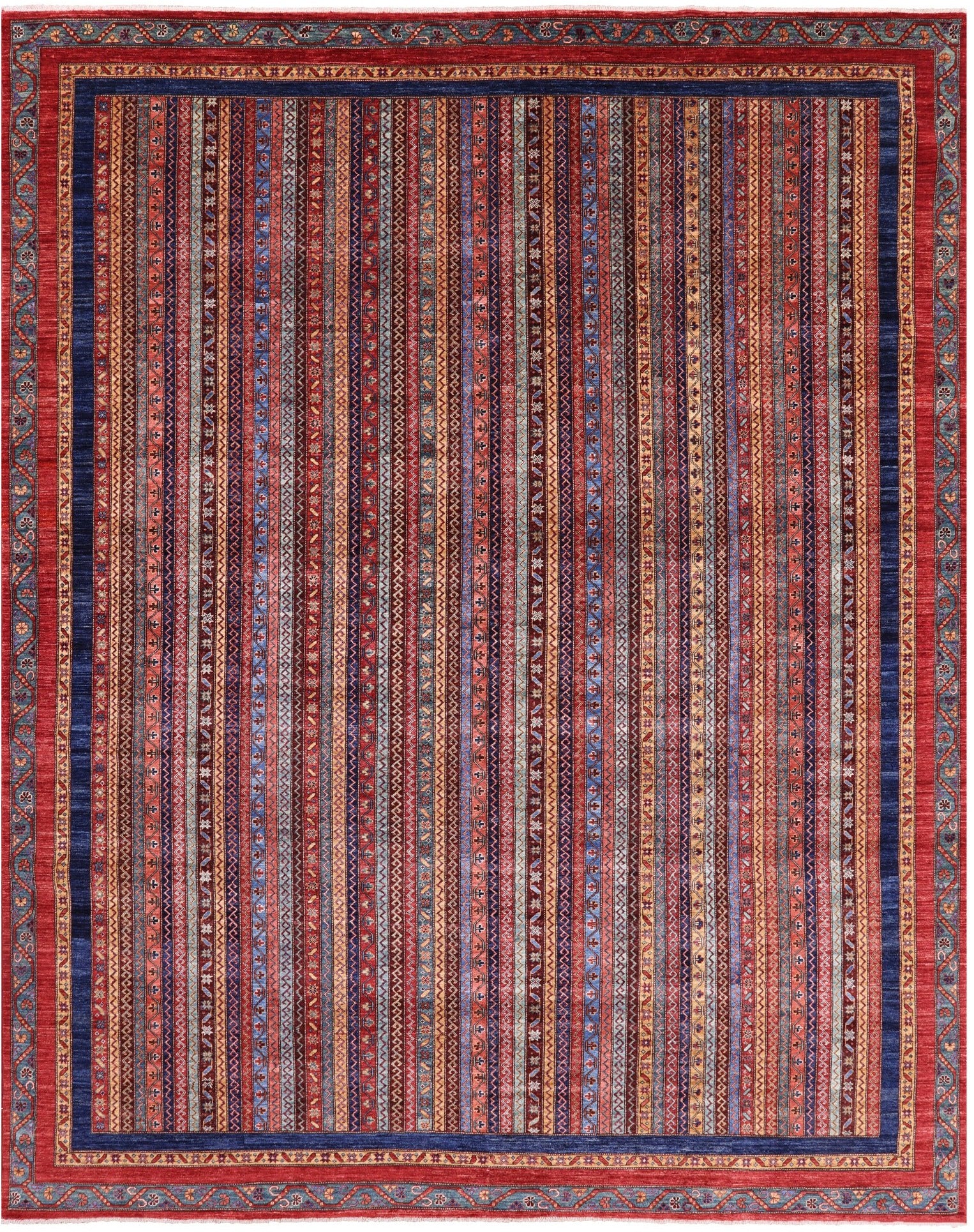 Shall Persian Gabbeh Hand Knotted Wool Rug - 8' 11" X 11' 6" - Golden Nile