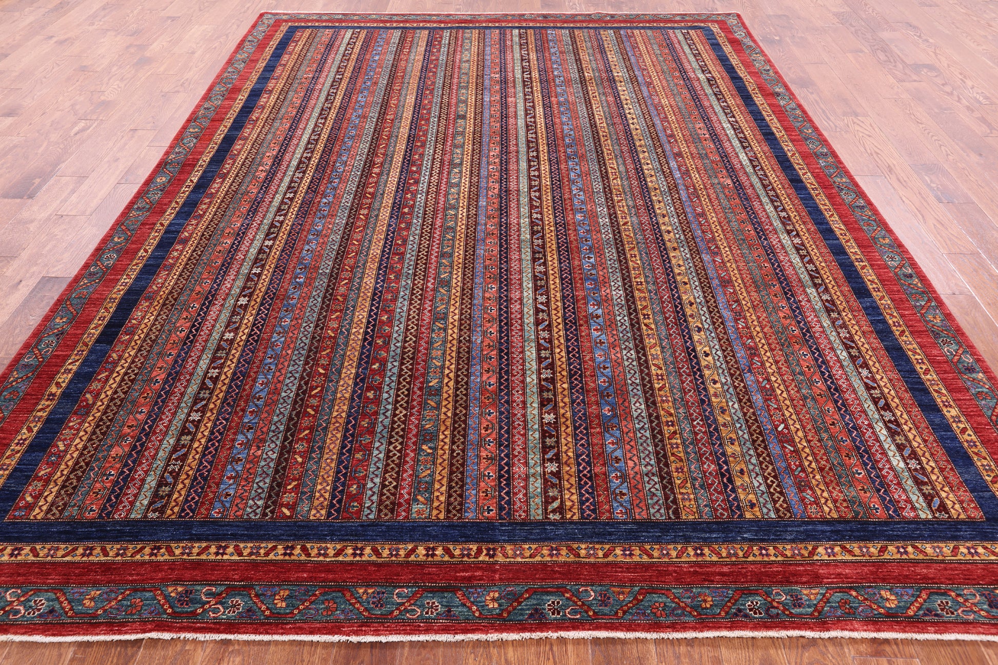 Shall Persian Gabbeh Hand Knotted Wool Rug - 8' 11" X 11' 6" - Golden Nile
