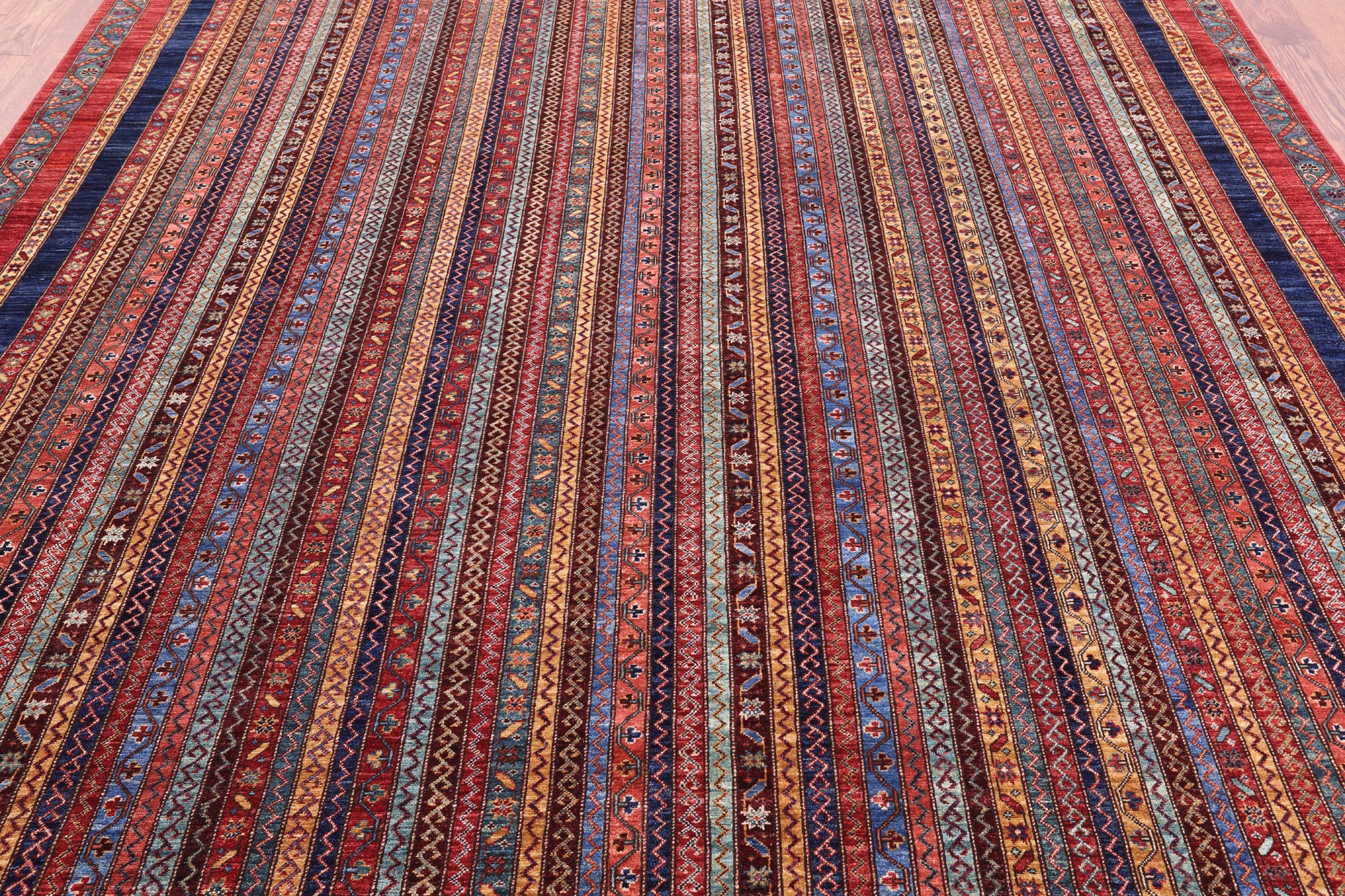 Shall Persian Gabbeh Hand Knotted Wool Rug - 8' 11" X 11' 6" - Golden Nile