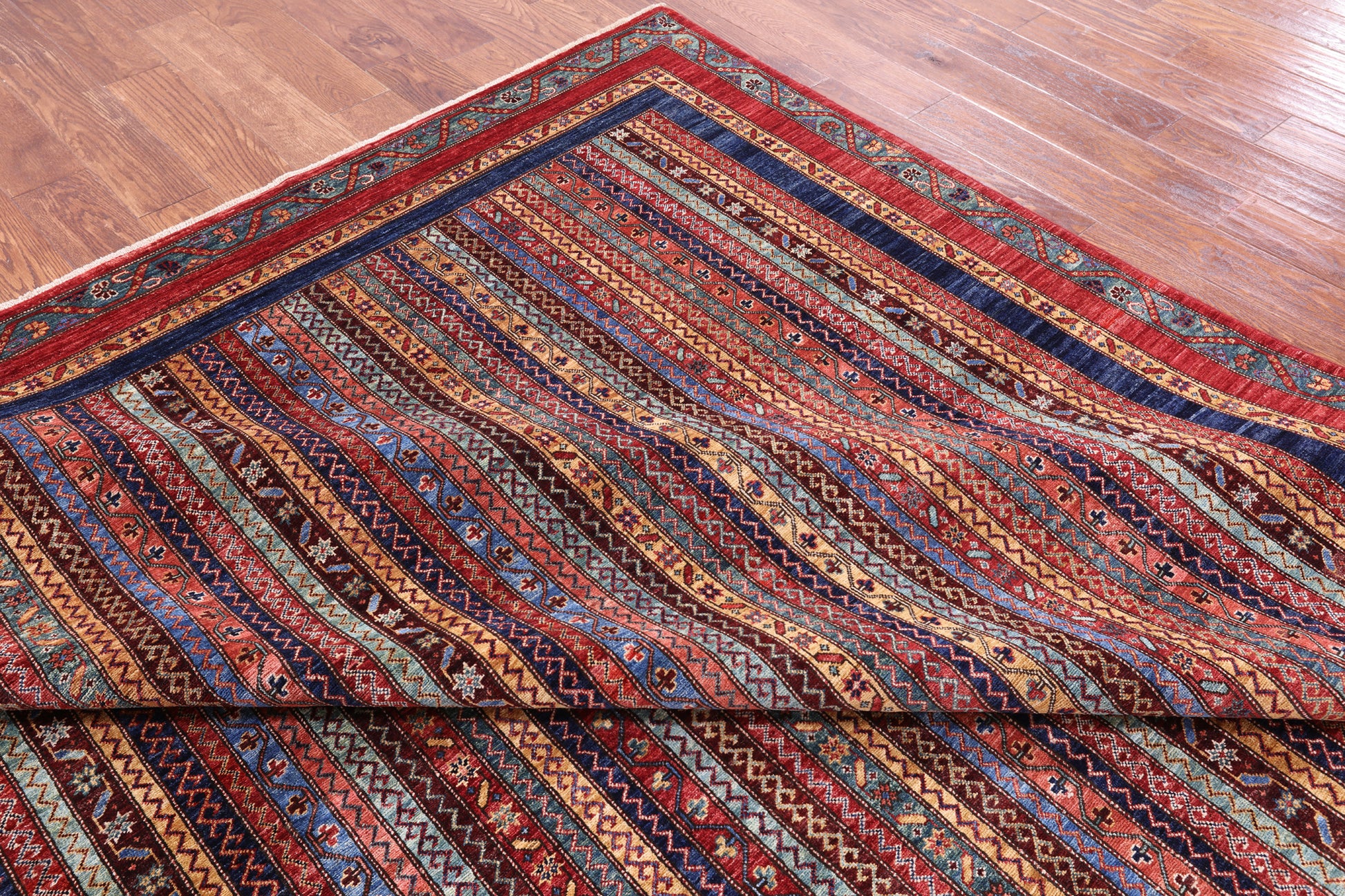 Shall Persian Gabbeh Hand Knotted Wool Rug - 8' 11" X 11' 6" - Golden Nile