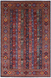 Shall Persian Gabbeh Hand Knotted Wool Rug - 5' 10" X 8' 9" - Golden Nile