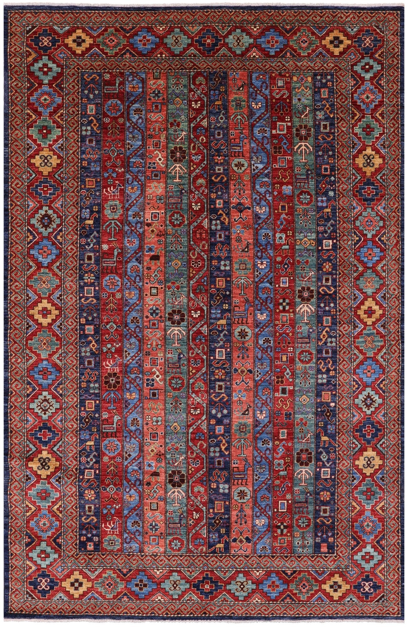 Shall Persian Gabbeh Hand Knotted Wool Rug - 5' 10" X 8' 9" - Golden Nile