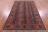 Shall Persian Gabbeh Hand Knotted Wool Rug - 5' 10" X 8' 9" - Golden Nile