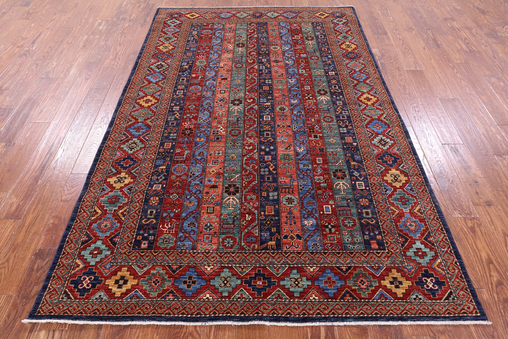 Shall Persian Gabbeh Hand Knotted Wool Rug - 5' 10" X 8' 9" - Golden Nile