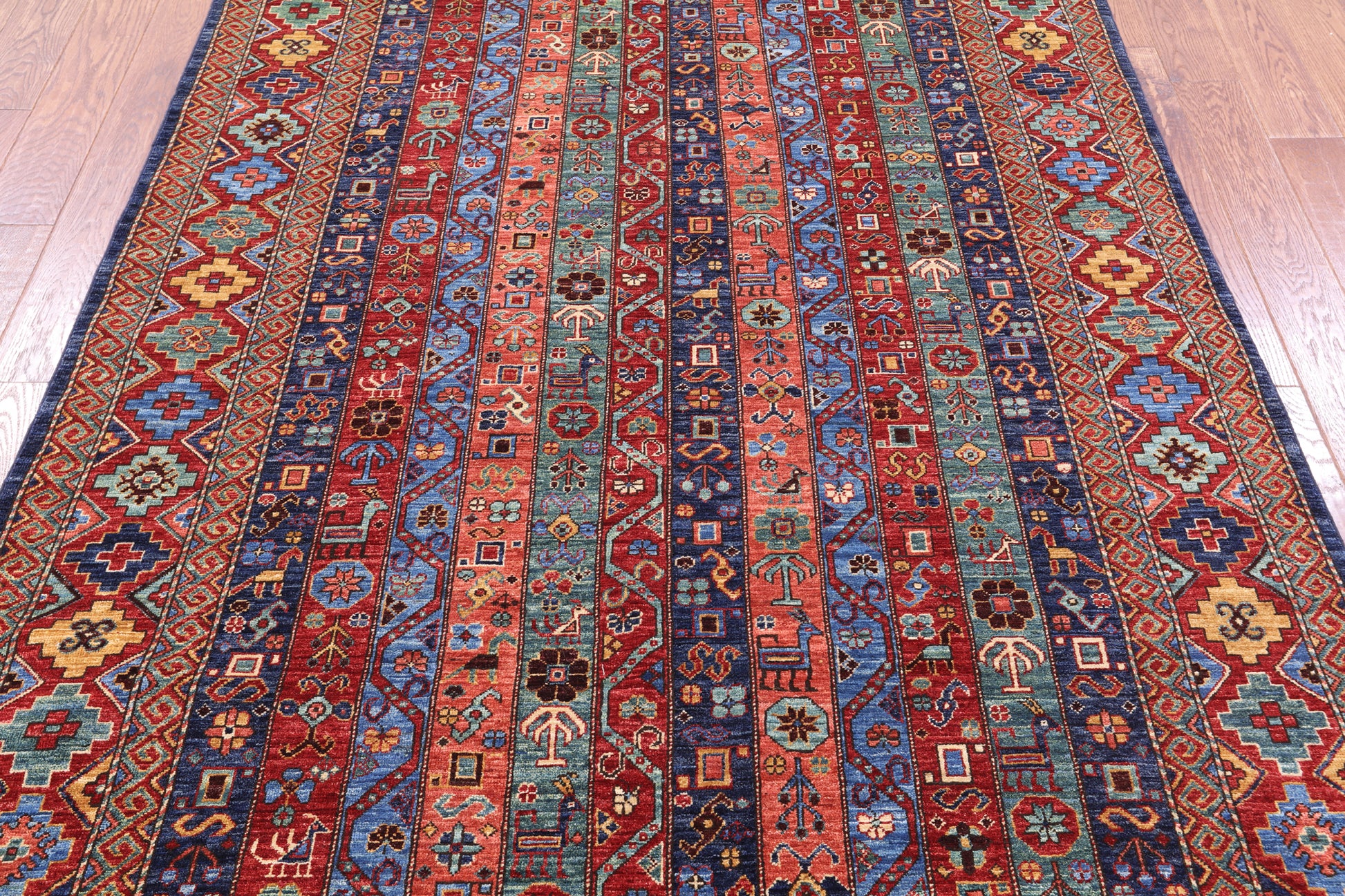 Shall Persian Gabbeh Hand Knotted Wool Rug - 5' 10" X 8' 9" - Golden Nile