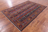 Shall Persian Gabbeh Hand Knotted Wool Rug - 5' 10" X 8' 9" - Golden Nile
