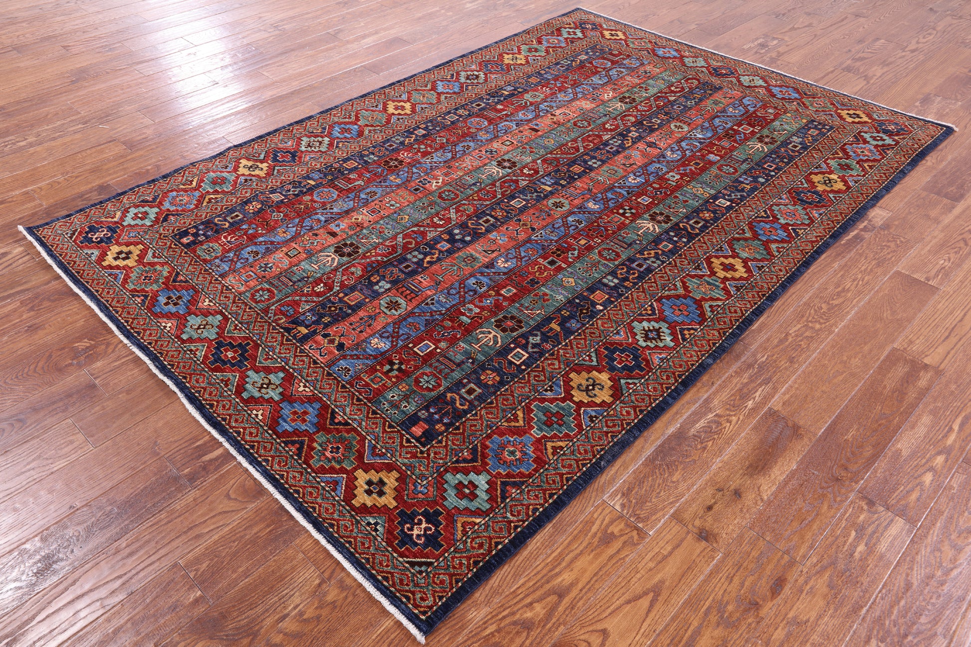Shall Persian Gabbeh Hand Knotted Wool Rug - 5' 10" X 8' 9" - Golden Nile