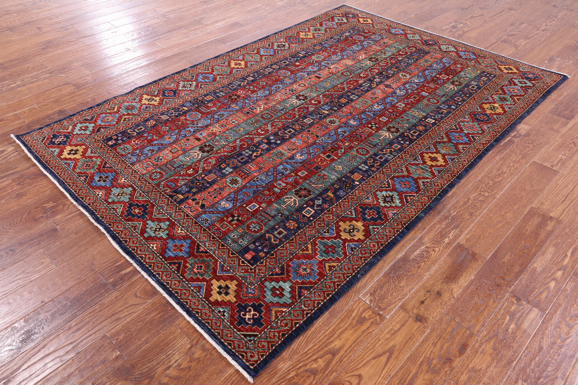 Shall Persian Gabbeh Hand Knotted Wool Rug - 5' 10" X 8' 9" - Golden Nile