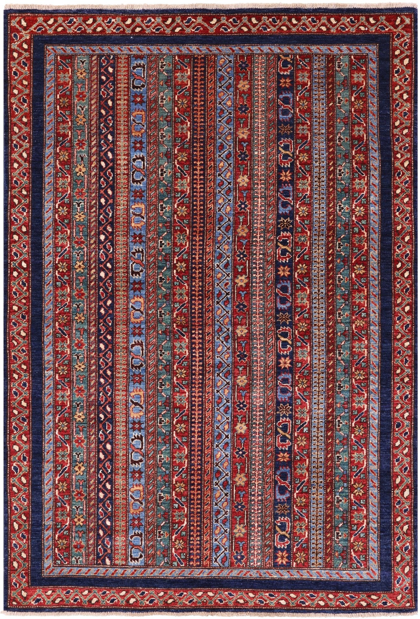 Shall Persian Gabbeh Handmade Wool Rug - 4' 2" X 5' 11" - Golden Nile