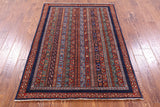 Shall Persian Gabbeh Handmade Wool Rug - 4' 2" X 5' 11" - Golden Nile