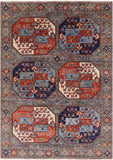 Turkmen Ersari Handmade Wool Rug - 4' 3" X 6' 0" - Golden Nile