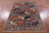 Turkmen Ersari Handmade Wool Rug - 4' 3" X 6' 0" - Golden Nile