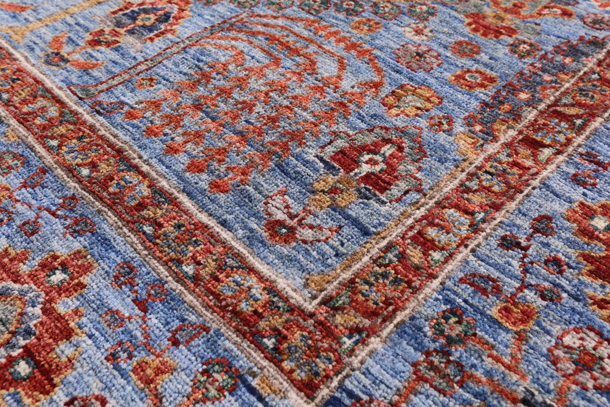 Blue Persian Ziegler Handmade Wool Rug - 4' 2" X 6' 0" - Golden Nile