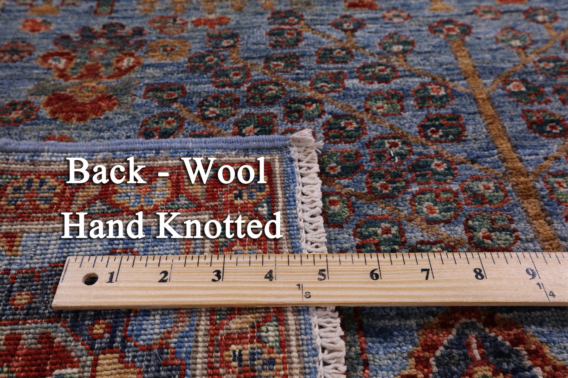 Blue Persian Ziegler Handmade Wool Rug - 4' 2" X 6' 0" - Golden Nile