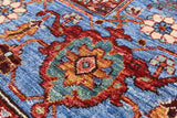 Blue Persian Fine Serapi Handmade Wool Rug - 4' 1" X 5' 11" - Golden Nile