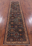 Blue Persian Fine Serapi Hand Knotted Wool Runner Rug - 2' 9" X 11' 1" - Golden Nile