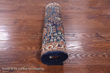 Blue Persian Fine Serapi Hand Knotted Wool Runner Rug - 2' 9" X 11' 1" - Golden Nile