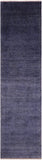 Grey Full Pile Overdyed Hand Knotted Wool Runner Rug - 2' 8" X 9' 11" - Golden Nile