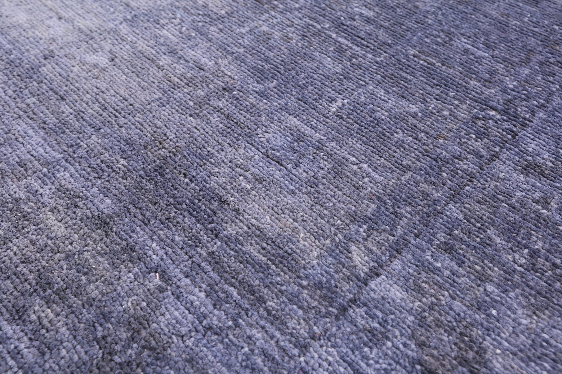Grey Full Pile Overdyed Hand Knotted Wool Runner Rug - 2' 8" X 9' 11" - Golden Nile