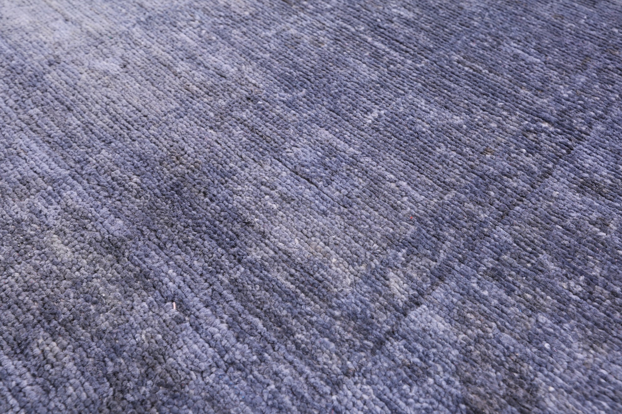 Grey Full Pile Overdyed Hand Knotted Wool Runner Rug - 2' 8" X 9' 11" - Golden Nile