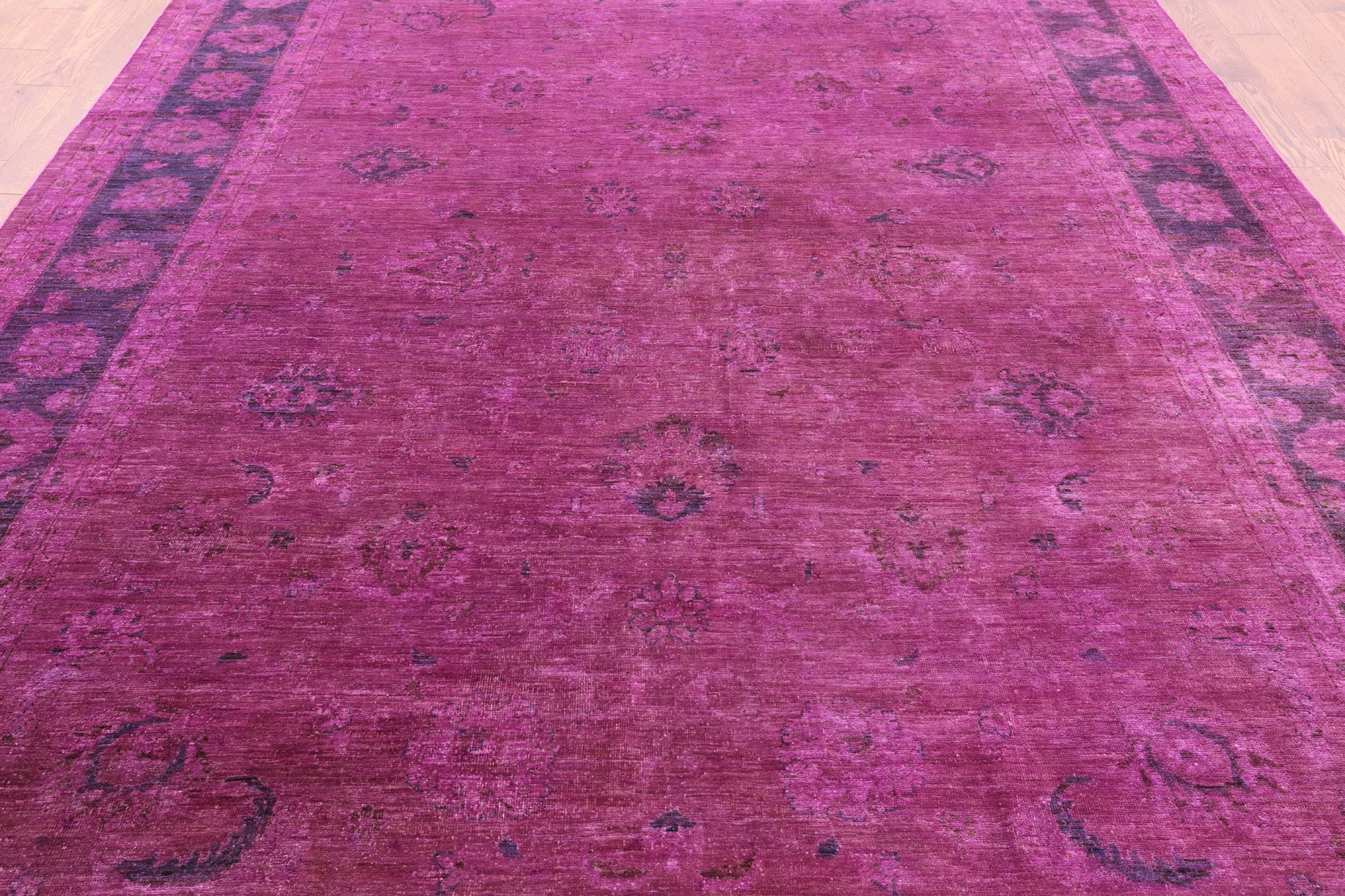 Zero Pile Overdyed Hand Knotted Wool Rug - 9' 0" X 11' 11" - Golden Nile