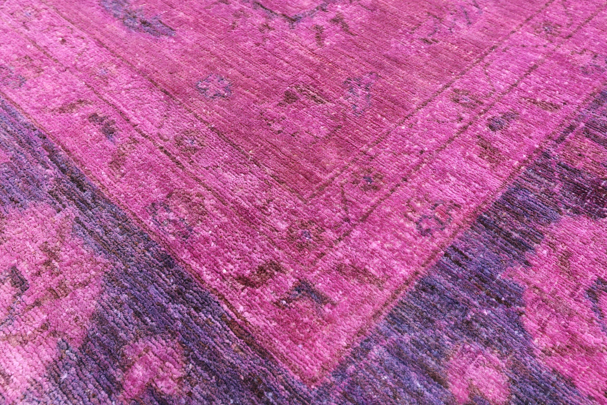 Zero Pile Overdyed Hand Knotted Wool Rug - 9' 0" X 11' 11" - Golden Nile