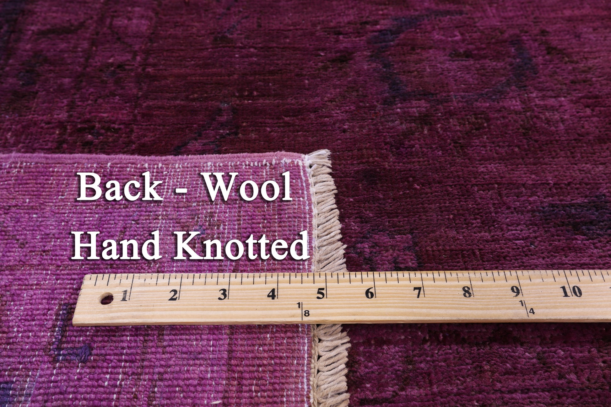Zero Pile Overdyed Hand Knotted Wool Rug - 9' 0" X 11' 11" - Golden Nile