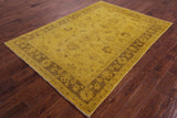 Gold Full Pile Overdyed Handmade Wool Rug - 5' 5" X 7' 4" - Golden Nile