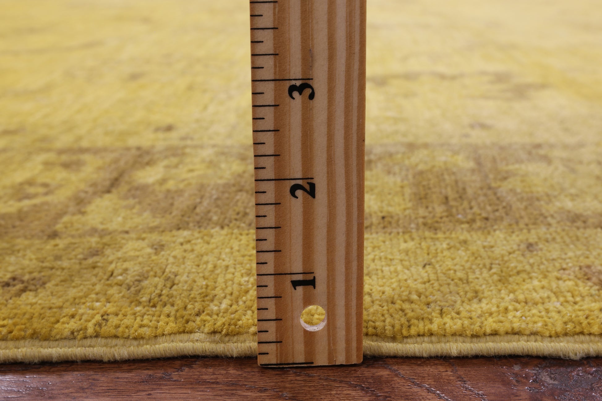 Gold Full Pile Overdyed Handmade Wool Rug - 5' 5" X 7' 4" - Golden Nile
