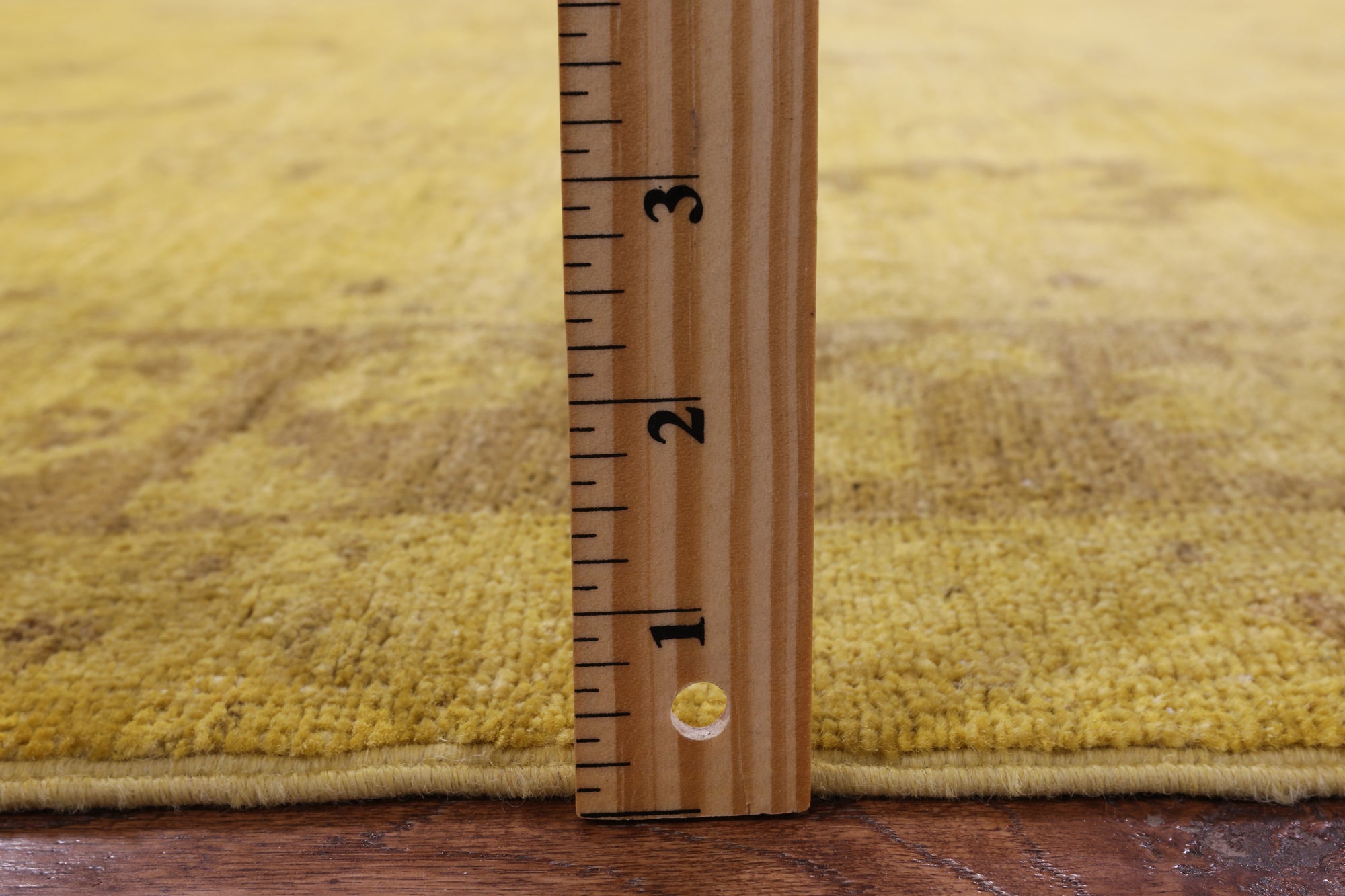 Gold Full Pile Overdyed Handmade Wool Rug - 5' 5" X 7' 4" - Golden Nile