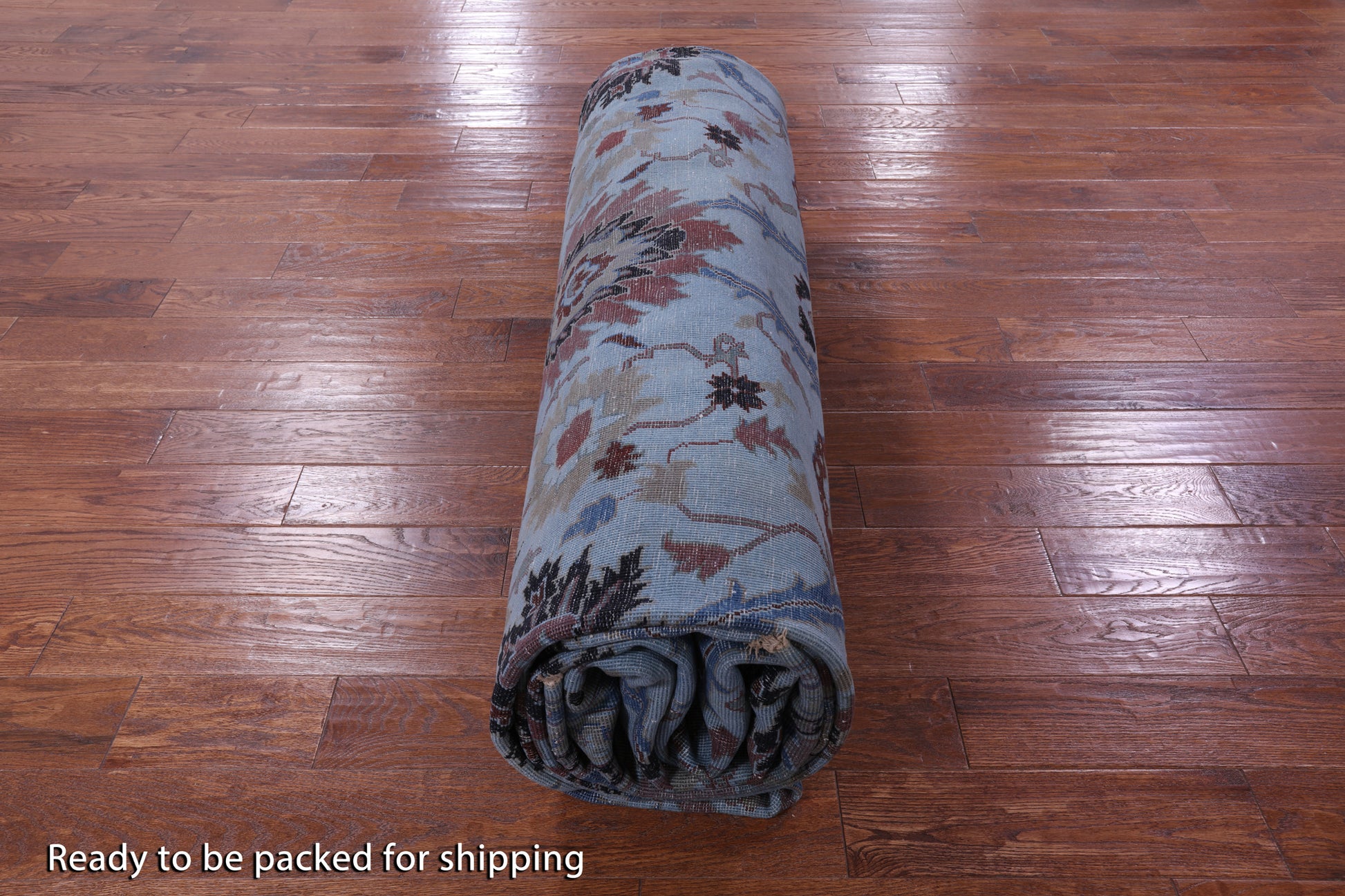 Blue Tabriz Low Pile Overdyed Hand Knotted Wool Rug - 13' 0" X 16' 3" - Golden Nile