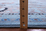 Blue Tabriz Low Pile Overdyed Hand Knotted Wool Rug - 13' 0" X 16' 3" - Golden Nile