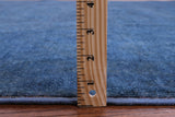Blue Zero Pile Overdyed Hand Knotted Wool Rug - 8' 1" X 9' 6" - Golden Nile