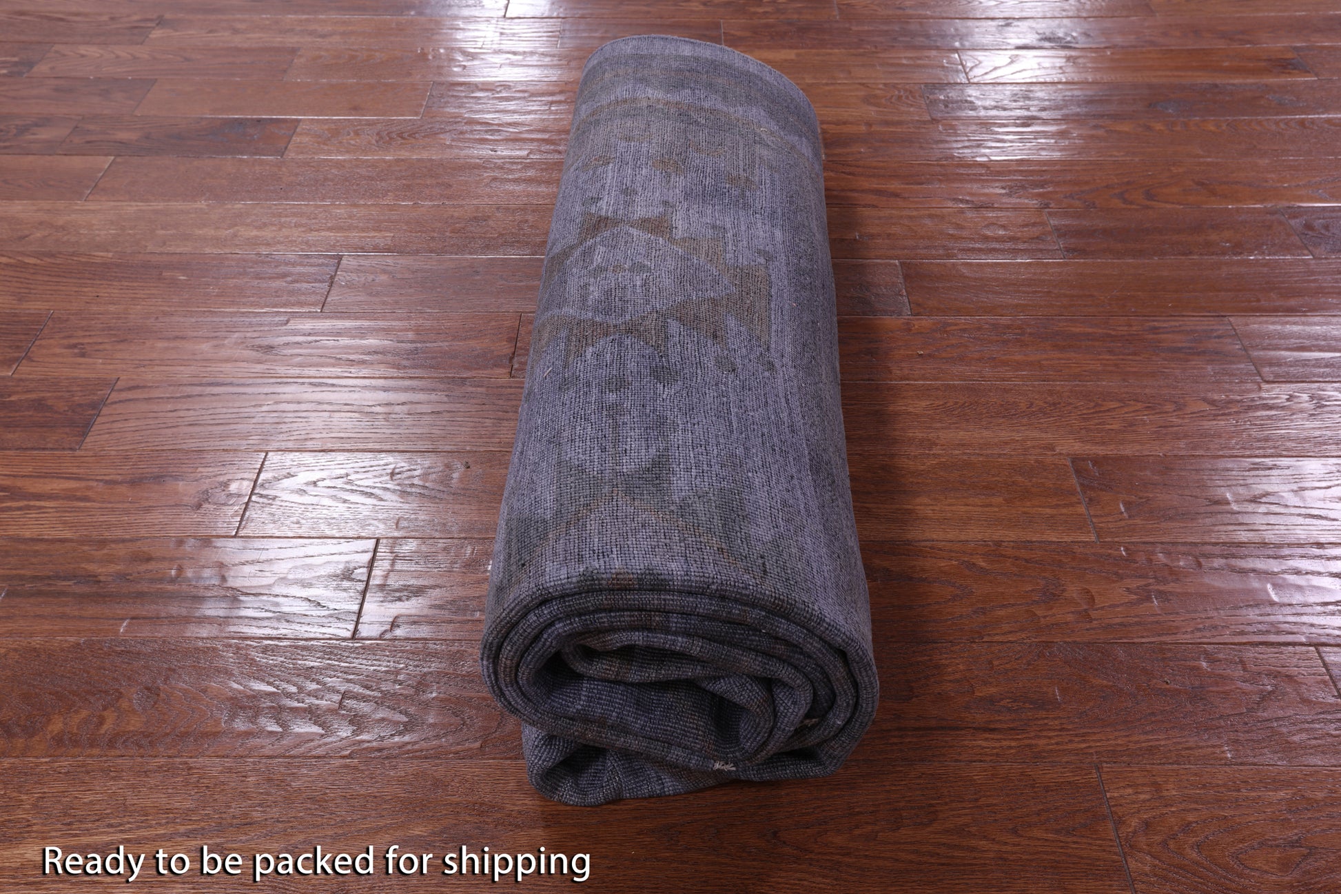 Grey Full Pile Overdyed Hand Knotted Wool Rug - 6' 8" X 9' 7" - Golden Nile