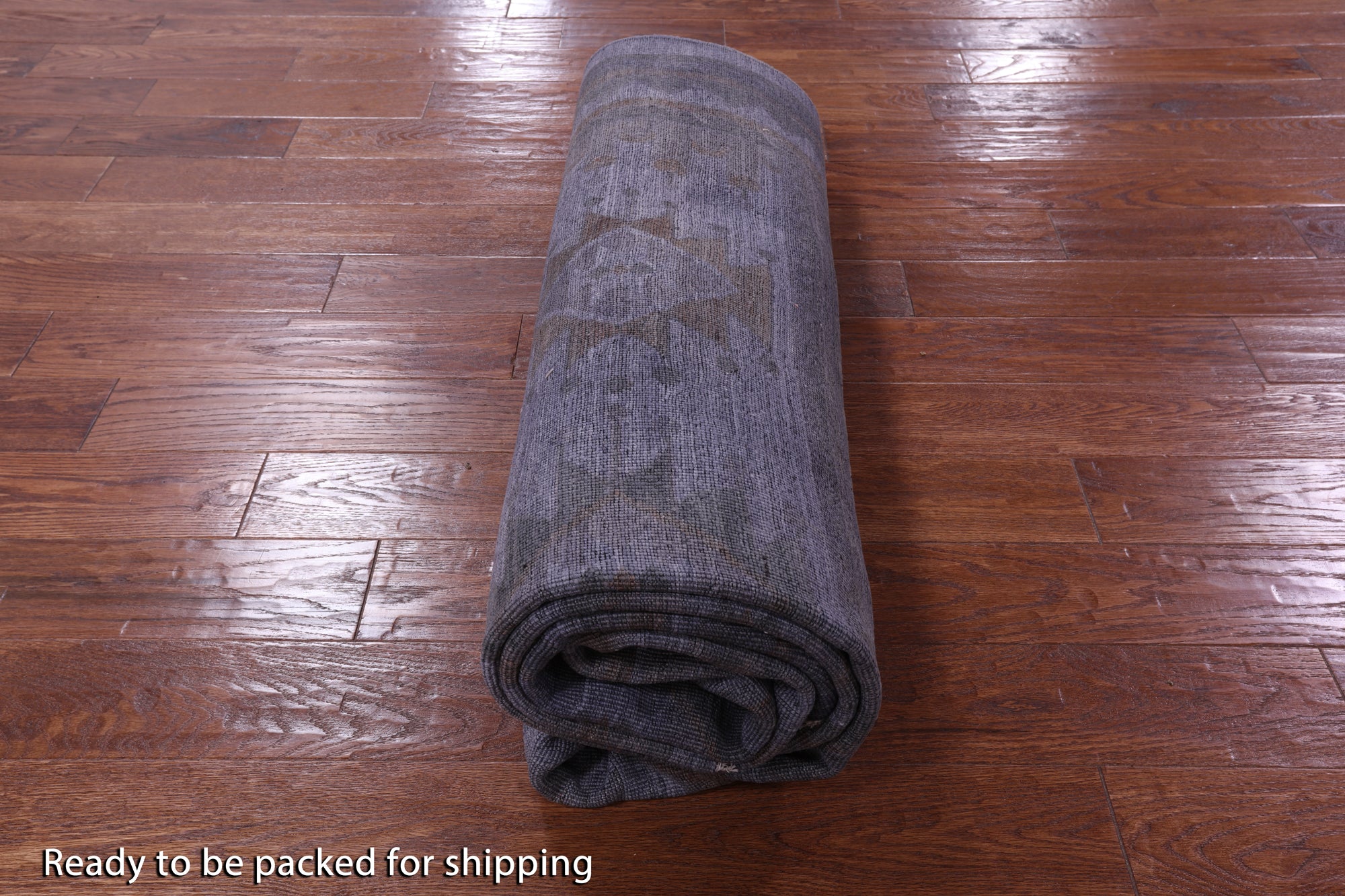 Grey Full Pile Overdyed Hand Knotted Wool Rug - 6' 8" X 9' 7" - Golden Nile