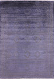 Grey Full Pile Overdyed Hand Knotted Wool Rug - 6' 8" X 9' 7" - Golden Nile