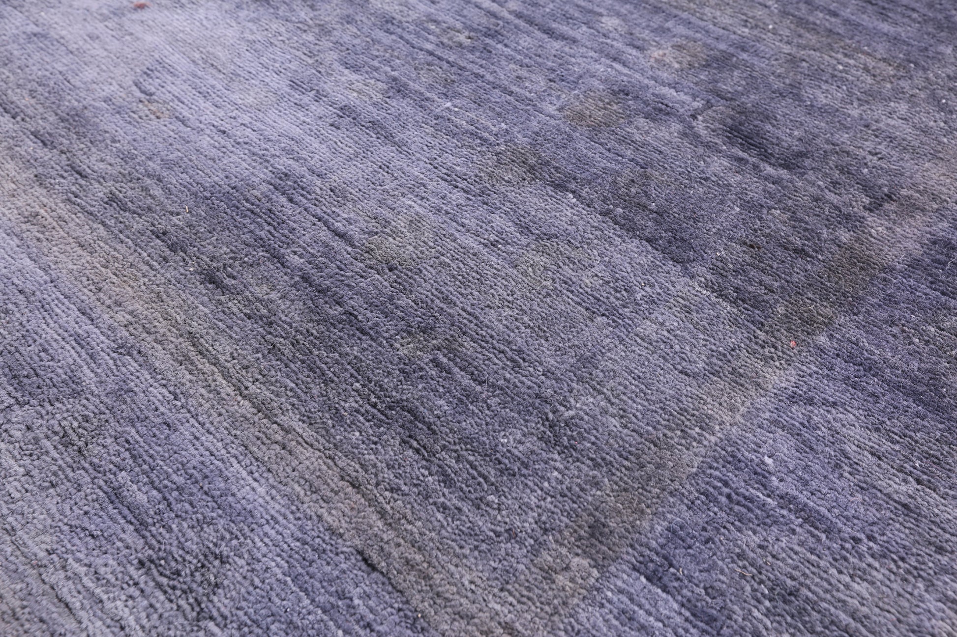 Grey Full Pile Overdyed Hand Knotted Wool Rug - 6' 8" X 9' 7" - Golden Nile